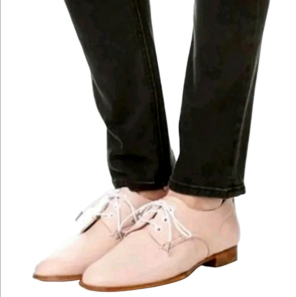 RAG & BONE "AUDREY" PINK LEATHER OXFORDS SHOES - Picture 2 of 12